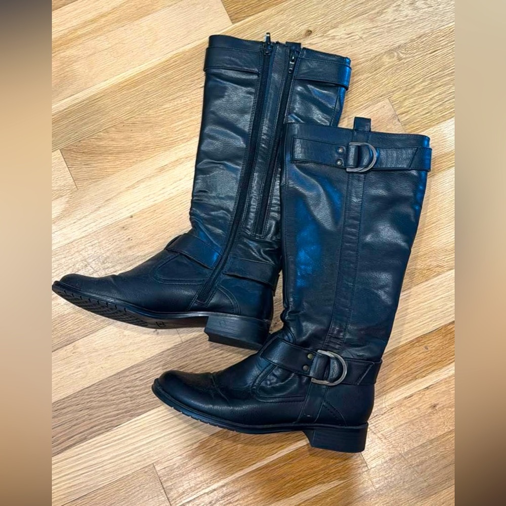 Womens black knee high boots size 6